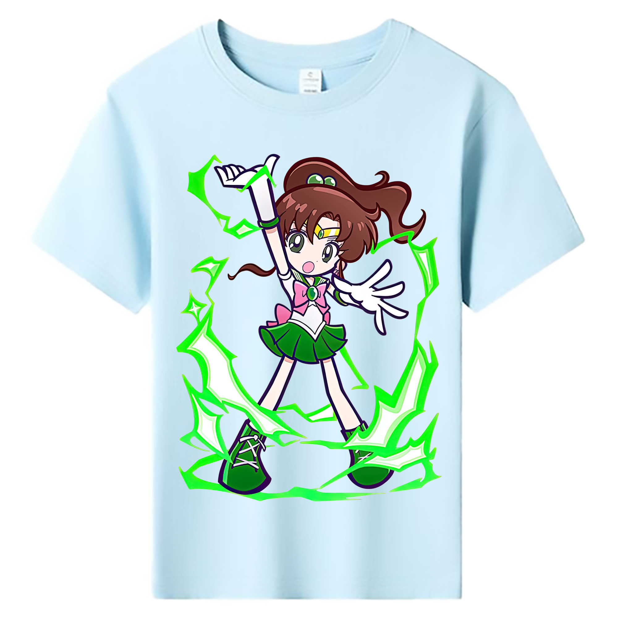 （画像用） 美少女戦士セーラームーン 木野 まこと きの まこと Sailor Moon Kino Makoto （セーラージュピター；Sailor Jupiter） 綿100％キッズTシャツ（フロントプリント）